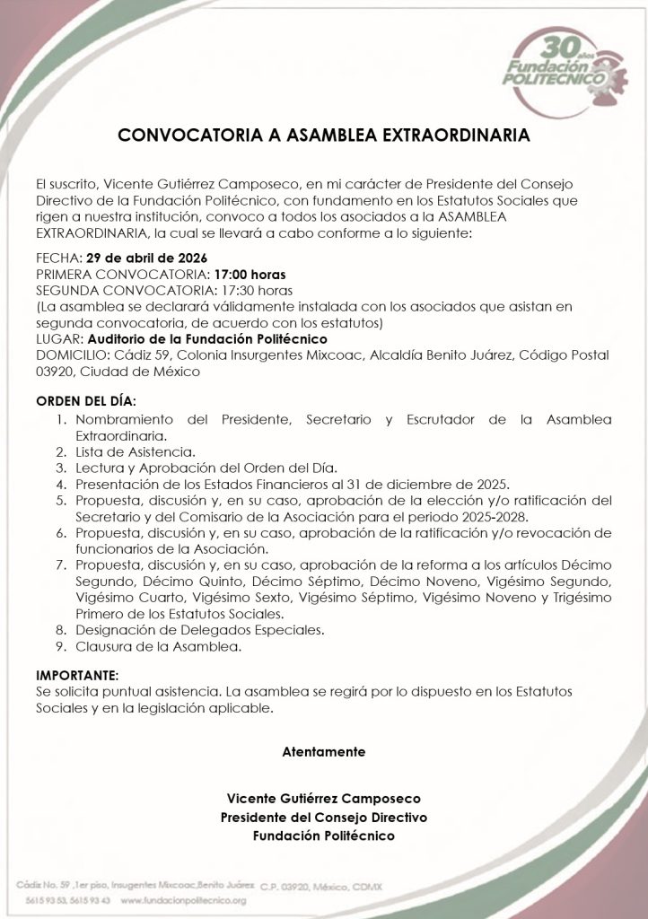 Oficio de Convocatoria